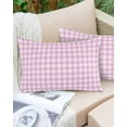 thumbnail image 6 of Pink Grid Throw Pillow Cover 20 x 26 Inch Decorative Pillow Cover Checkered Plaid Gingham Lattice Trellis Print Lumbar Pillowcase Seasonal Rectangle Cushion Case for Couch Sofa Bed Living Room, 6 of 7