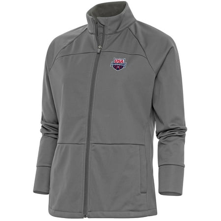 Women's Antigua Steel USA Swimming Links Full-Zip Golf Jacket