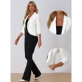 thumbnail image 2 of DARING DIVA Women's Velvet Shawl Lapel Collar Open Front Cardigans M White, 2 of 6