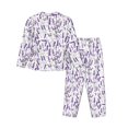 thumbnail image 2 of Uemuo Lavender Flowers Pattern Womens Pajama Sets,PJ Set for Women,Pajamas for Women Logo,Long Sleeve Pajama Set for Women,Soft Long Sleeve Top With Pants-Small, 2 of 9