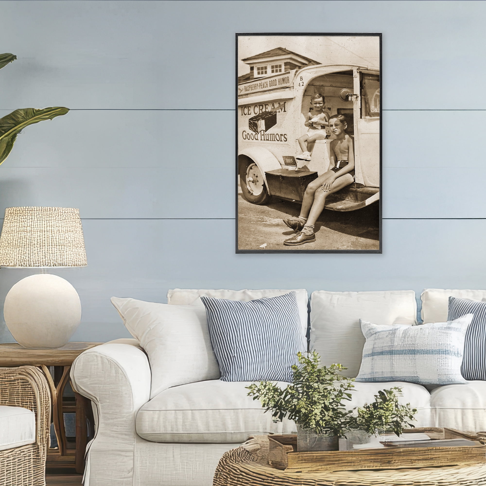 Stupell Industries Vintage Ice Cream Truck Black Framed Giclee Art, design by Grotto Studios