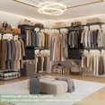 thumbnail image 6 of Closet System, 4-8ft Wood Closet Organizer System with 2 Wooden Drawers, Walk-in Wardrobe Clothes Rack with 4 Hanging Rods, Adjustable Heavy Duty Garment Rack,Black, 6 of 14