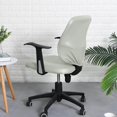 thumbnail image 2 of Split Office Chair Cover Dustproof PU Leather Seat Waterproof Rotating Chair Protector Gray Seat+Backrest, 2 of 9