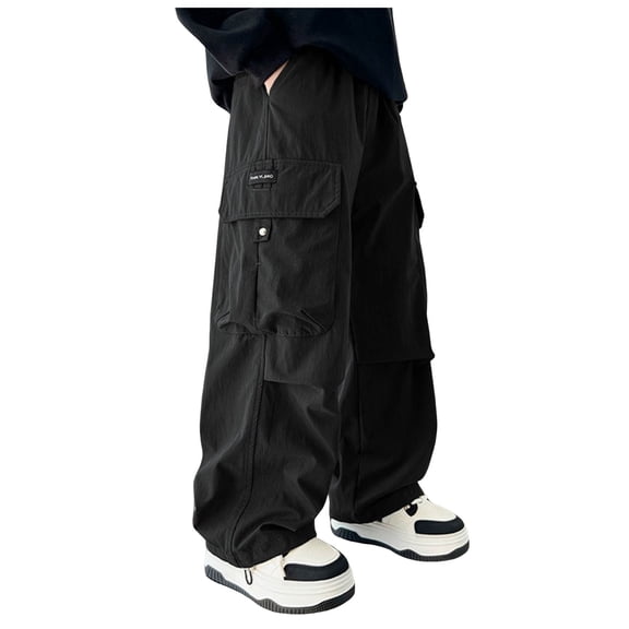 Jeans with Bows Kids Boys Baggy Jeans Kids Wide Leg Cargo Jeans Winter Warm Elastic Waist Loose Fit Denim Pant Y2K Streetwear