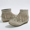 thumbnail image 6 of SEMPAI Women's Casual Outdoor Flat Bottomed Tassel Boots Ladies' Flat Shoes Beige US Size:5.5, 6 of 7