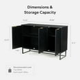thumbnail image 3 of EYYTHUNG Fluted Storage Cabinet with 3 Doors, Modern Farmhouse Black Wooden Credenza with Adjustable Shelves, 1 Pack, 3 of 8