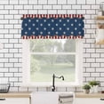 thumbnail image 4 of 4th of July Curtain Valances for Windows, Farmhouse Style Retro Star Red Blue Rod Pocket Valance Window Treatments Short Curtains for Kitchen Bathroom Living Room, 4 of 6