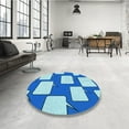 thumbnail image 4 of Ahgly Company Machine Washable Indoor Rectangle Transitional Blue Area Rugs, 8' x 12', 4 of 7