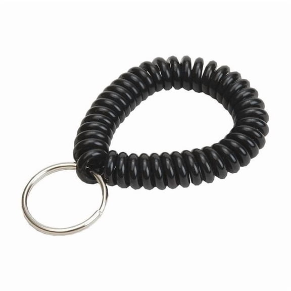 Lucky Line Wrist Coil Key Ring, Black, Single Color, 10 PK 41020