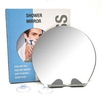 Anti-Fog Shower Mirror with Suction Cups | Unbreakable Round Travel Mirror for Makeup & Shaving | Compact Bathroom & Home Vanity Mirror