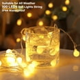 thumbnail image 5 of Globe String Lights, 33 Feet 100 Led Fairy Lights Plug in, 8 Modes with Remote Mini Globe Lights for Indoor Outdoor Bedroom Party Wedding Garden Christmas Tree Decor, 5 of 9