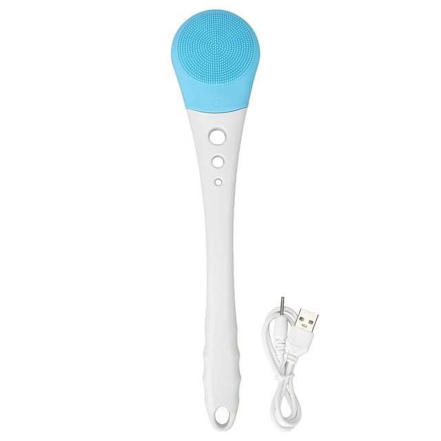 Cepillo exfoliante, cepillo eléctrico para baño corporal, cepillos eléctricos para el cuerpo con mango largo, depurador corporal de silicona de grado profesional