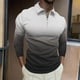 thumbnail image 5 of Hombres Sudaderas de Suéter Solapa Rayas Cremallera de Manga Corta Superior, Deportes Casual para el Uso Al Aire Libre, 5 of 5