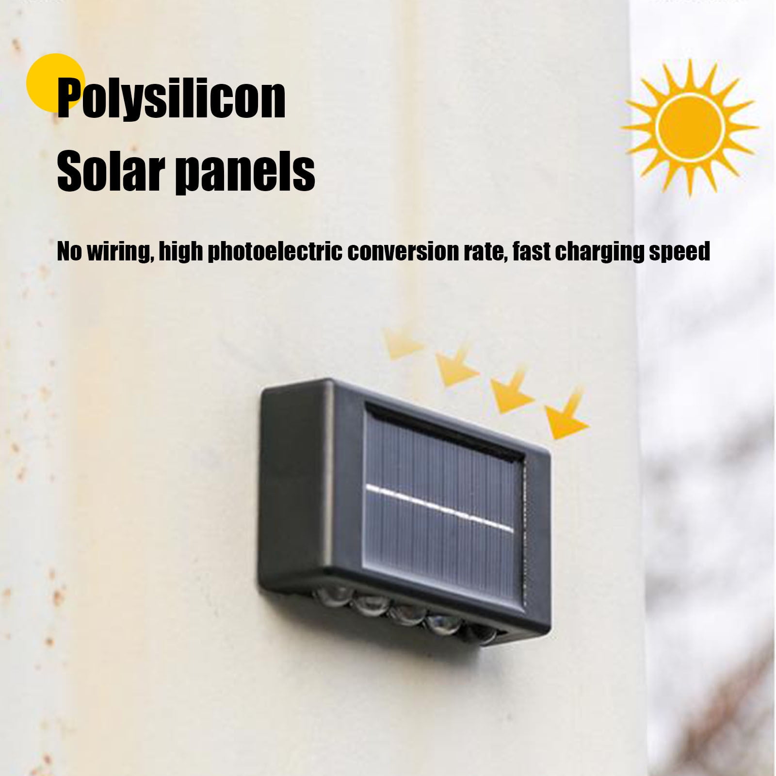 CasaChic 2 Pack Solar Wall Lights, IP65 Up and Down Illuminate, 6H Charging 8-12H Lighting, Home Garden Porch Lights, Driveway Gate Sidewalk Lights, Outdoor Decor Lighting, Solar Wall Sconces