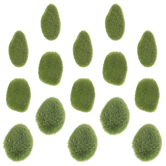 Minkissy 15Pcs Imitated Moss Stone Micro Landscape Faux Moss Garden Layout