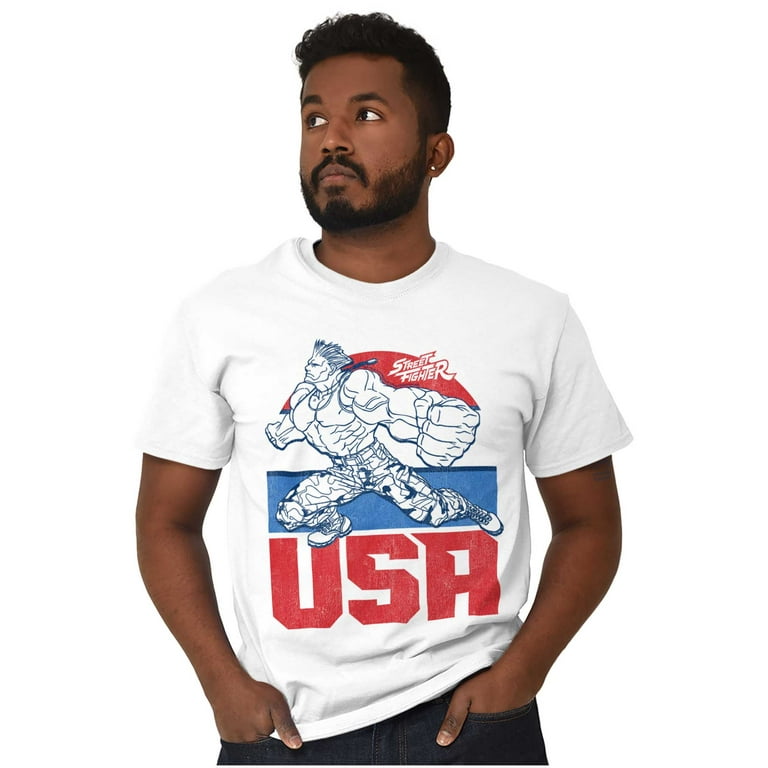 Street Fighter American Guile USA Men s Graphic T Shirt Tees