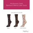 thumbnail image 2 of MeMoi Mushroom Field Bamboo Blend Crew Sock - Womens - Female, 9-11, Black, 2 of 7