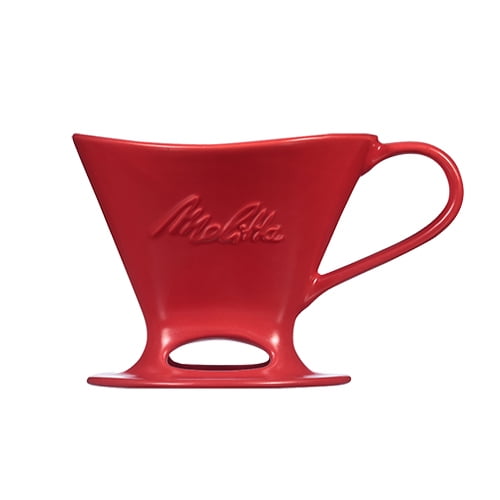 Melitta Porcelain PourOver One Cup Cone Coffeemaker Matte Red