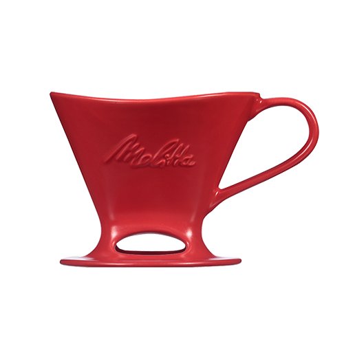 Melitta Porcelain PourOver One Cup Cone Coffeemaker Matte Red