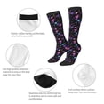thumbnail image 3 of Rateoe Colorful Guitar Pattern Women’s Knee High Crew Socks,Trouser Socks Comfortable, Breathable, Moisture-Wicking and Soft, 3 of 6