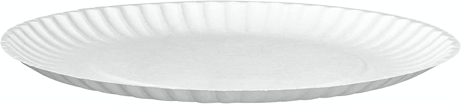 [900 Count] White Heavy Duty Disposable Paper Plates 9-Inch by EcoQuality - Perfect for Parties, BBQ, Catering, Office, Event's, Pizza, Restaurants