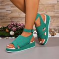 thumbnail image 5 of Aueoeo Womens Platforms Sandals Soft Comfortable Lightweight Walking Shoes Crossed Ankle Strap Casual Low Wedge Sandals, 5 of 7