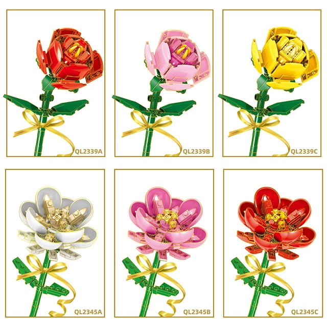 Bloques de construcción de ramo eterno, modelo de flores, decoración creativa de plantas de escritorio para el hogar, ladrillos de ensamblaje, juguete educativo, regalos para niños y niñas