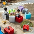 thumbnail image 5 of ECR4Kids Tri-Me Table and Cube Chair Play Set, Multipurpose Furniture, Red, 3-Piece, 5 of 9