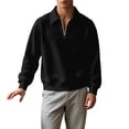 thumbnail image 4 of Chiccall Mens Quarter Zip Pullover Sweatshirts Plus Size Long Sleeve Sweatshirts Fashion Casual Loose Fit Athletic Tops for Men, 4 of 7