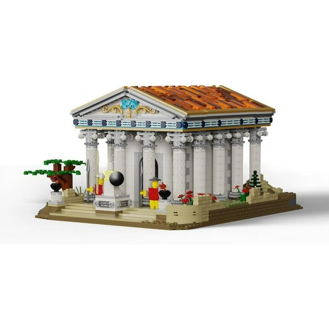 Ancient Greek Temple House Building Blocks Set, Roman Temple Building Puzzle Toy Model Compatible with Lego, Collectible Gift for Boys Girls (1663 Pieces)