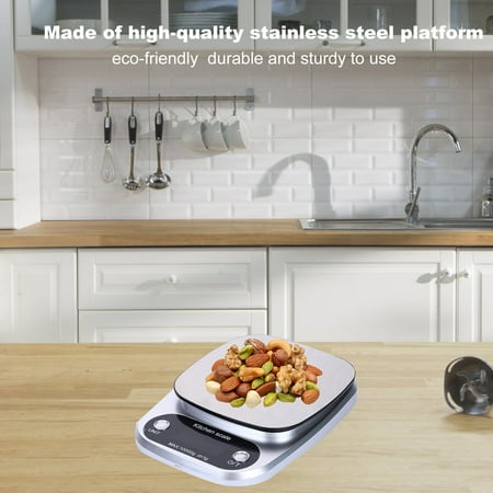 

MATHOWAL Household Kitchen Scale Electronic Food Scale Baking Scale Measuring Tool Stainless Steel Platform with LCD Display 1g