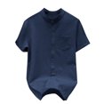thumbnail image 2 of pstuiky camisetas de hombre, Camisa casual de manga corta para hombre, estilo bolos vintage, estilo playero cubano, con botones, para verano ropa de hombre m, 2 of 4
