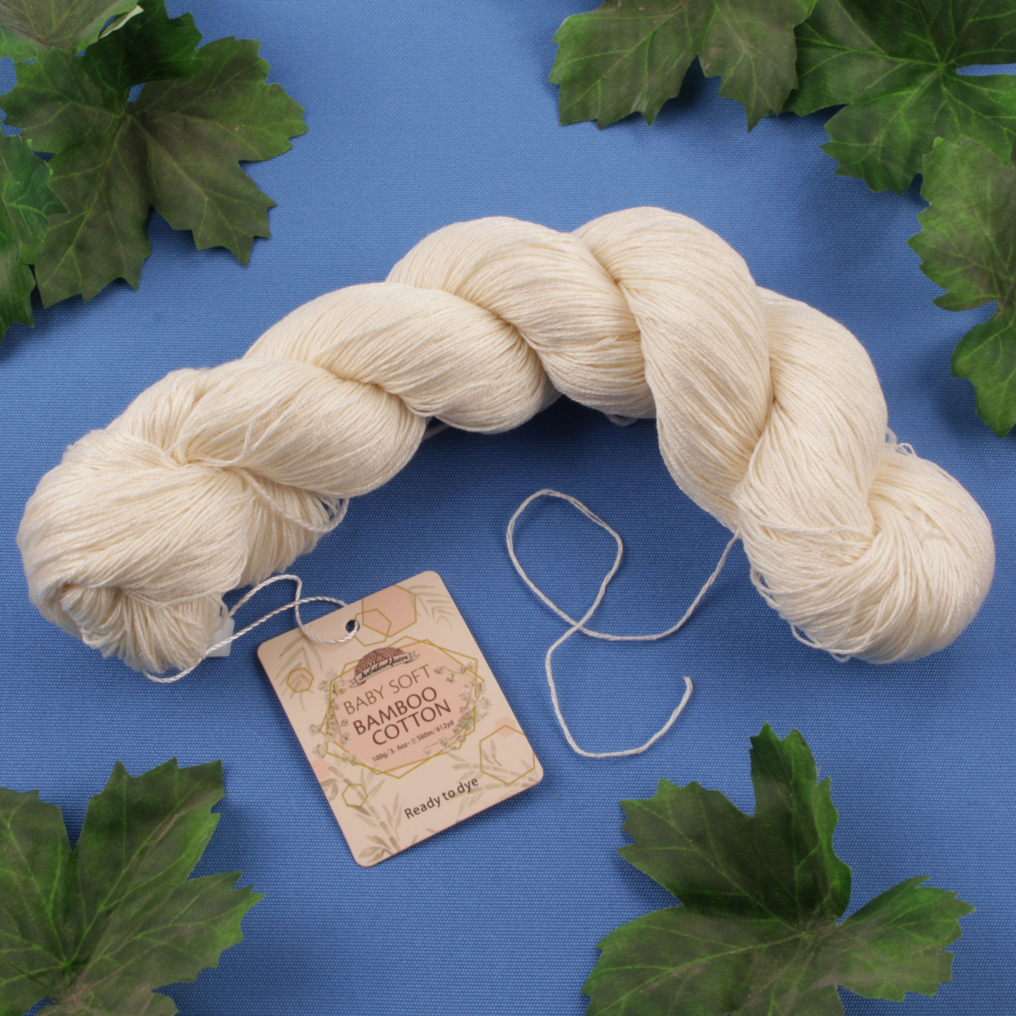JubileeYarn Undyed Baby Soft Bamboo Cotton Yarn - 100g/Hank - 4 Hanks