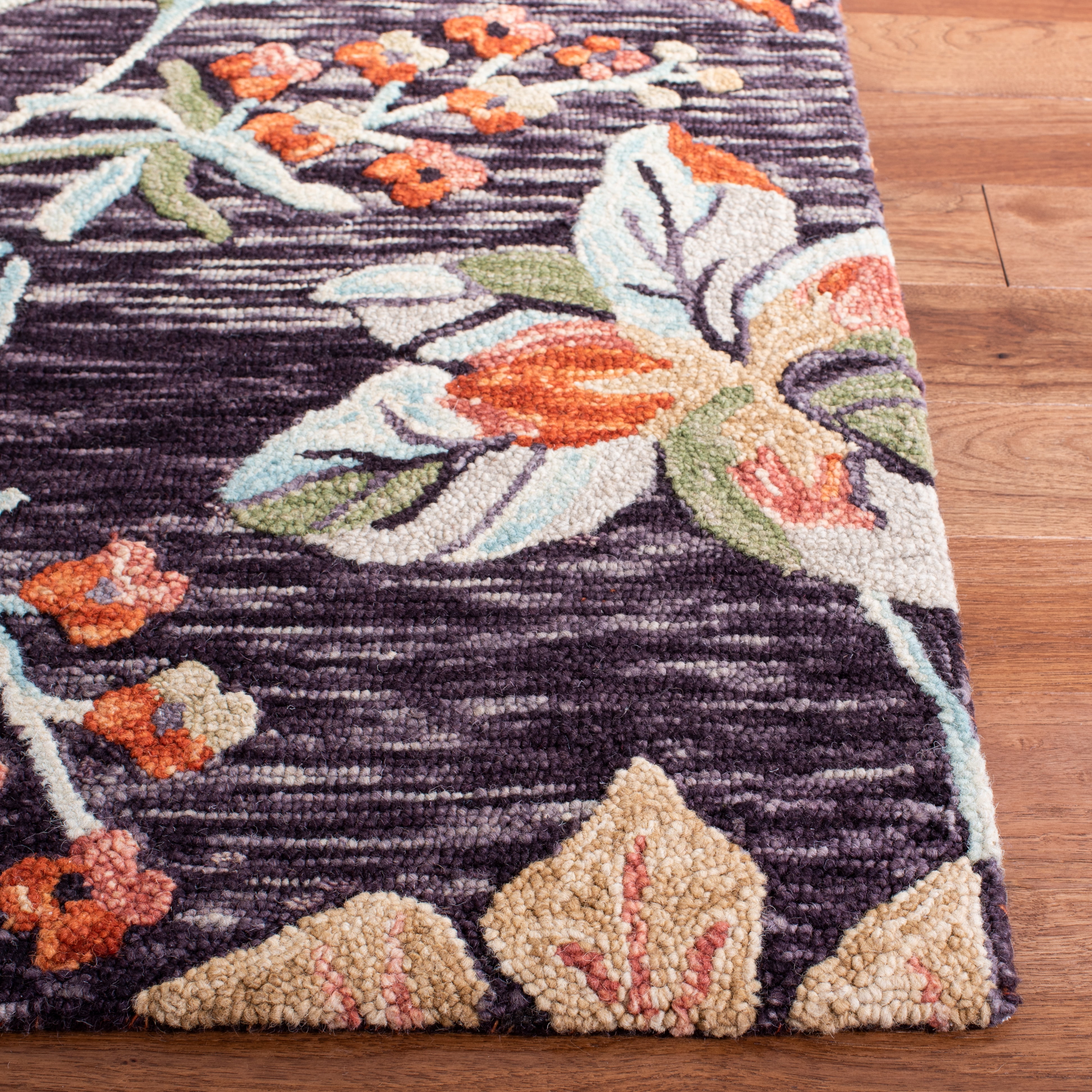 SAFAVIEH Aspen Dorothea Floral Area Rug, Charcoal/Orange, 5' x 8'