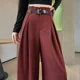 thumbnail image 3 of Pantalones de mujer Ancolar rojos Otoño 2024 Nuevos pantalones de campana de Zhongzhou con combinación sensorial de Guangzhou Pantalones femeninos de moda, 3 of 4
