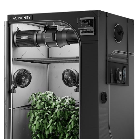 AC Infinity AI Grow System PRO 5x5, 6-Plant Kit w/ Self-Learning AI Controller, Dynamic Airflow & LM301H EVO LED Lighting Control, 2000D Mylar Tent w/ Lab-Tested Reflectivity, Largest Zippered Window