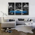 thumbnail image 2 of ARTCANVAS Blue Vintage Car Canvas Art Print - Size: 60" x 40" (1.50" Deep) (3-Piece), 2 of 9
