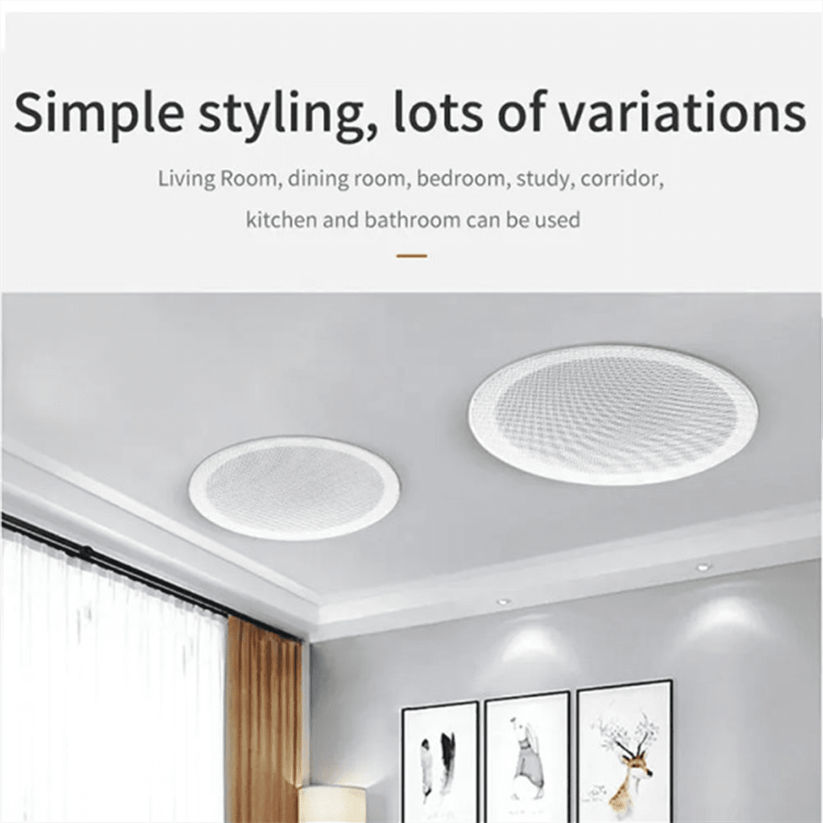 Built-In Amplifier Full Range Bluetoothback Cover Home Theater Background Music Ceiling Speaker(A)