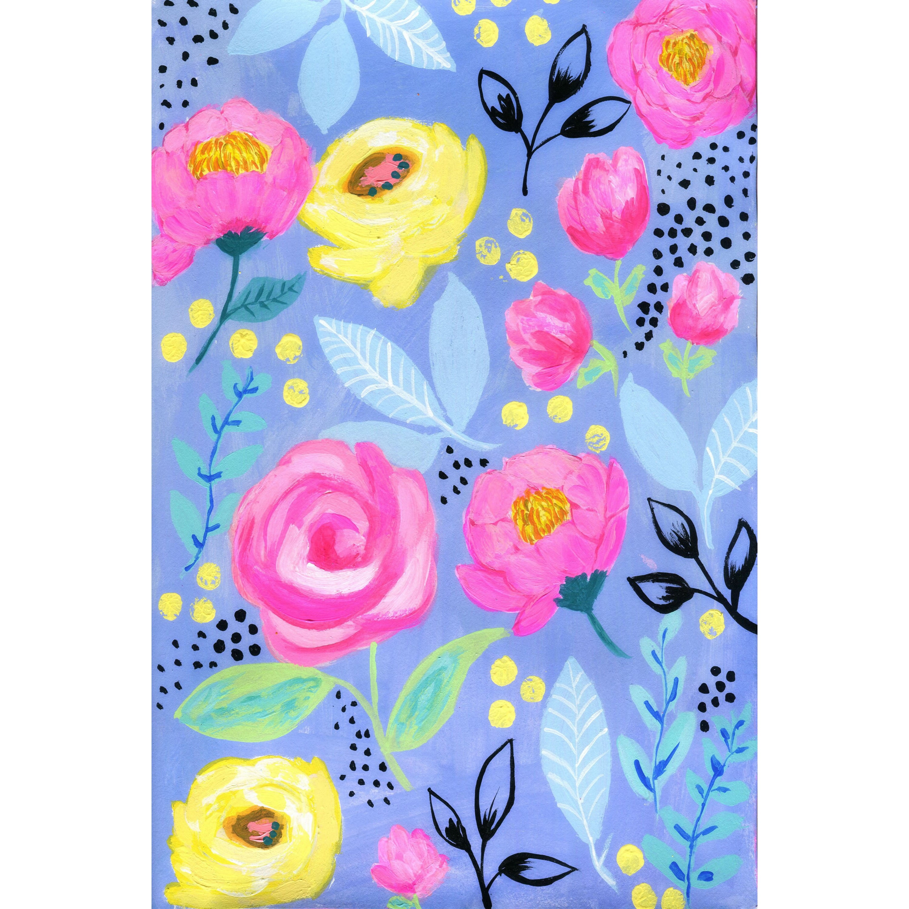 Marmont Hill "Mixed Floral" by Jill Lambert Painting Print on Wrapped Canvas
