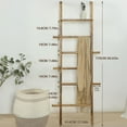 thumbnail image 4 of 67-Inch Farmhouse Blanket Ladder with Shelf and Hooks 5-Tier Wooden Wall Leaning Towel Quilt Rack Color Wash White, 4 of 9
