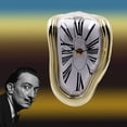 thumbnail image 2 of Melting Clock, Salvador Dali Watch Melted Clock for Decorative Home Office Shelf Desk Table Funny Creative Gift, Rome Gold, 2 of 7