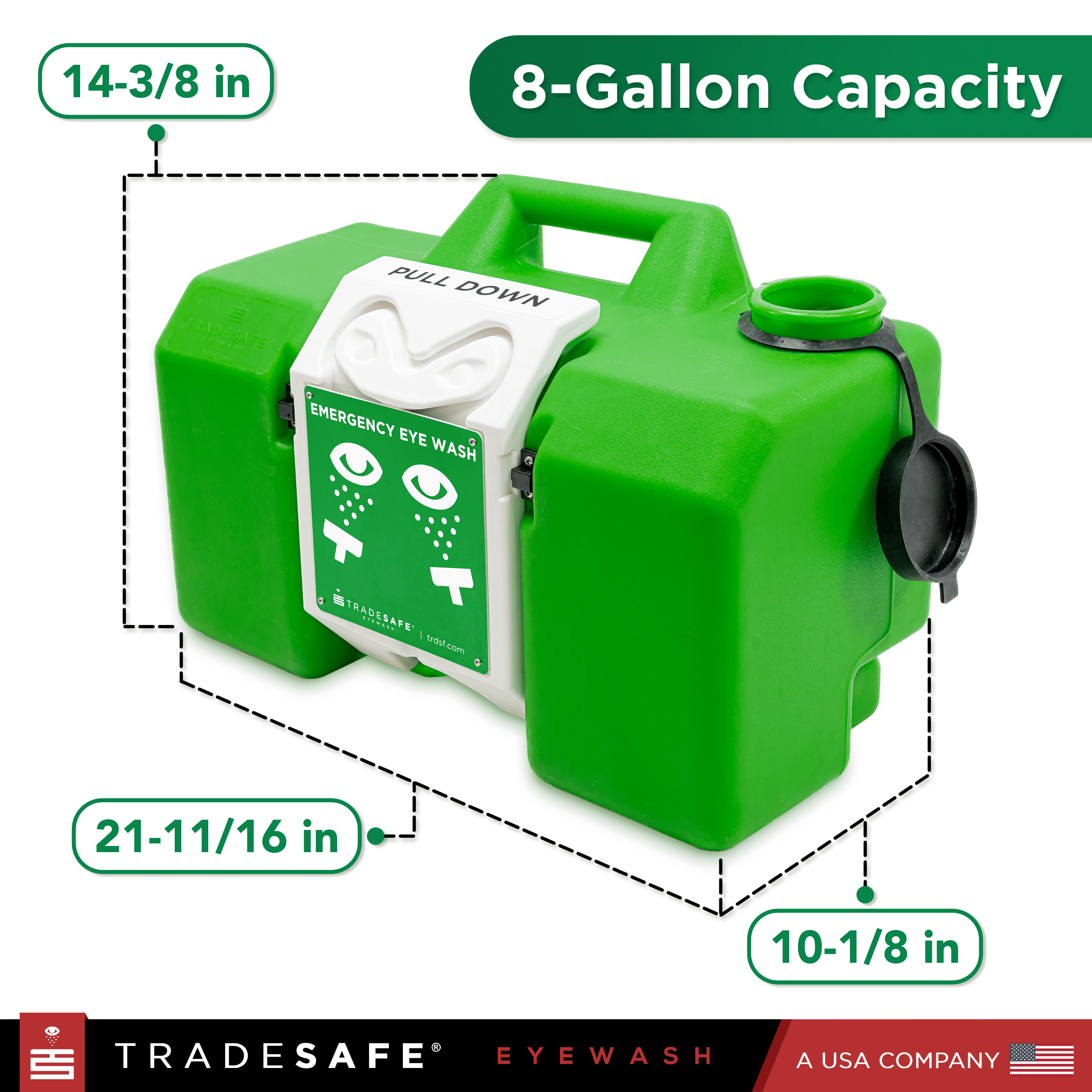 TRADESAFE Portable Eye Wash Station, Emergency Eye Wash Station OSHA Approved, 8 Gallon Capacity
