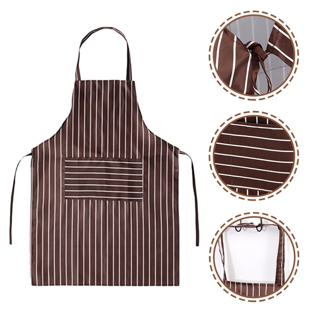 unbranded 2Ud Delantal Coffee Para Cocina Con De Rayas Y Bolsillos Ideal Para Cocineros Y Parrillas