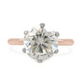 thumbnail image 2 of Solitaire Style, 3 Carat 9.5MM Round Cut Lab Created Moissanite Diamond Engagement Ring For Women In 14K Rose Gold Over Sterling Silver(G-H Color, VVS1 Clarity, 3 Cttw)-5.5, 2 of 8