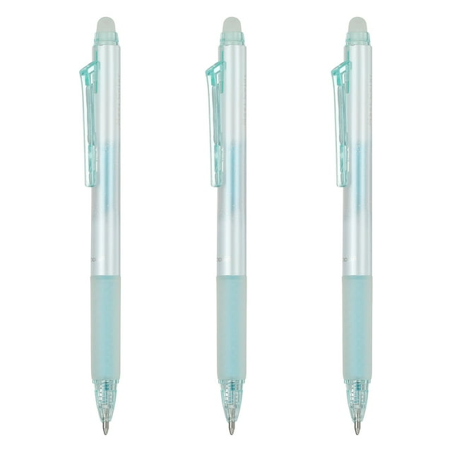 Uxcell 3Pcs Erasable Gel Pens, 0.7mm Glitter Retractable Fine Point Heat Erasable Scented Pens Smooth Writing Markers with Strawberry Scent for Scrapbooking Painting Writing, Light Blue