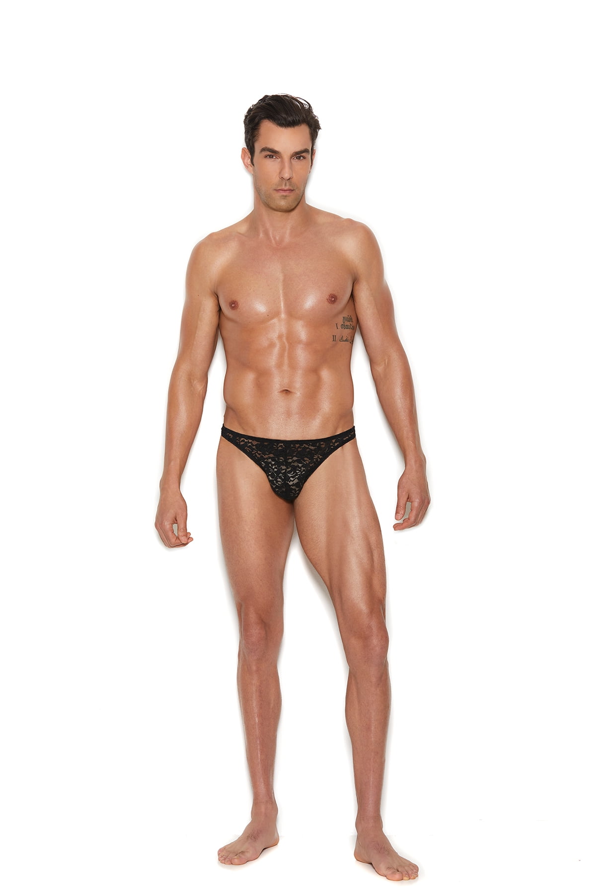 Men's lace thong - Color - Black - Size - L/XL