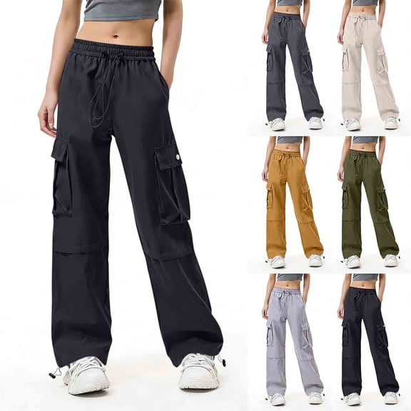 RYDCOT Women's Hiking Pants Quick Dry Lightweight Cargo Pants Water Resistant Multi Pockets Golf Travel Work Camping Yellow