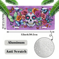 thumbnail image 2 of 1 Pcs License Plate Covers & Frames, Colorful Sugar Skull with Butterflies and Roses For Decorative Front, Aluminum License Plate Covers & Frames Cover For Men Women, 12" X 6", 2 of 7