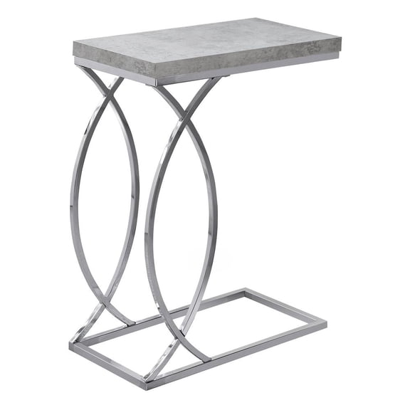 Accent Table C-shaped End Side Snack Living Room Bedroom Metal Grey