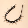 thumbnail image 4 of Collar de cuero estilo punk rock negro estilo Harajuku, collar gótico puntiagudo, joyería divertida, 4 of 5